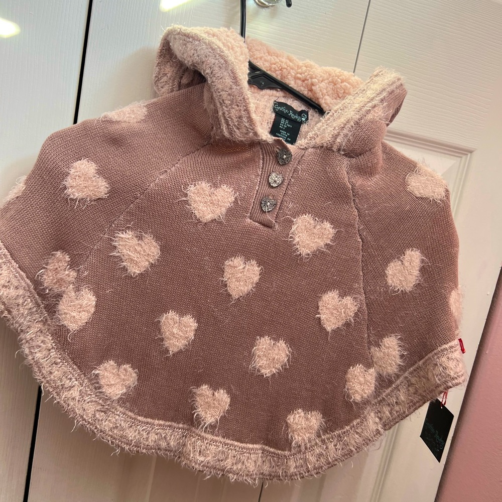Girls Heart Poncho